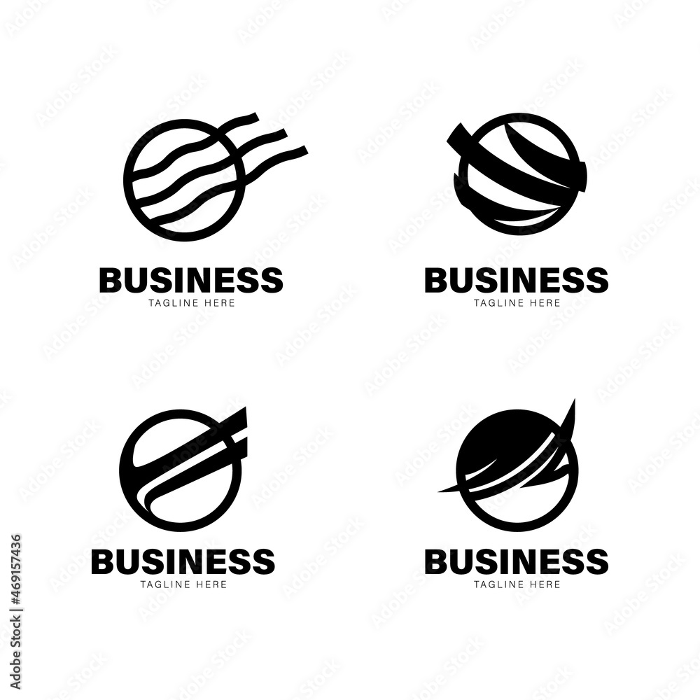 Set of black conceptual business logo design Set of black conceptual business logo design