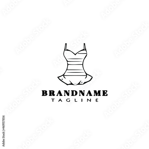 flat bustier logo cartoon icon design template black isolated vector illustration