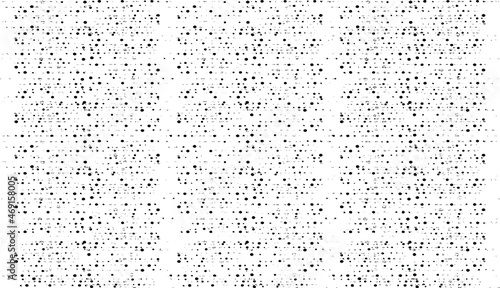 Abstract vector noise. Small particles of debris and dust. Distressed uneven background. Grunge texture overlay with fine grains isolated on white background. Vector illustration. EPS10.