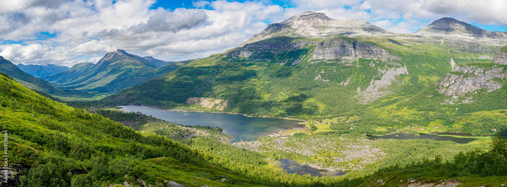 Innerdalsvatna Lake. Innerdalen mountain valley of Norway