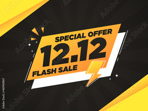 1212 sale banner background in flat design
