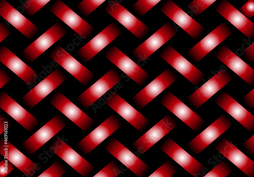 Fondo de rejilla rojo sobre fondo negro. Fondo rojo sobre negro.