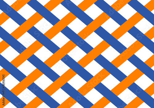 Fondo de celosía azul y naranja sobre fondo blanco