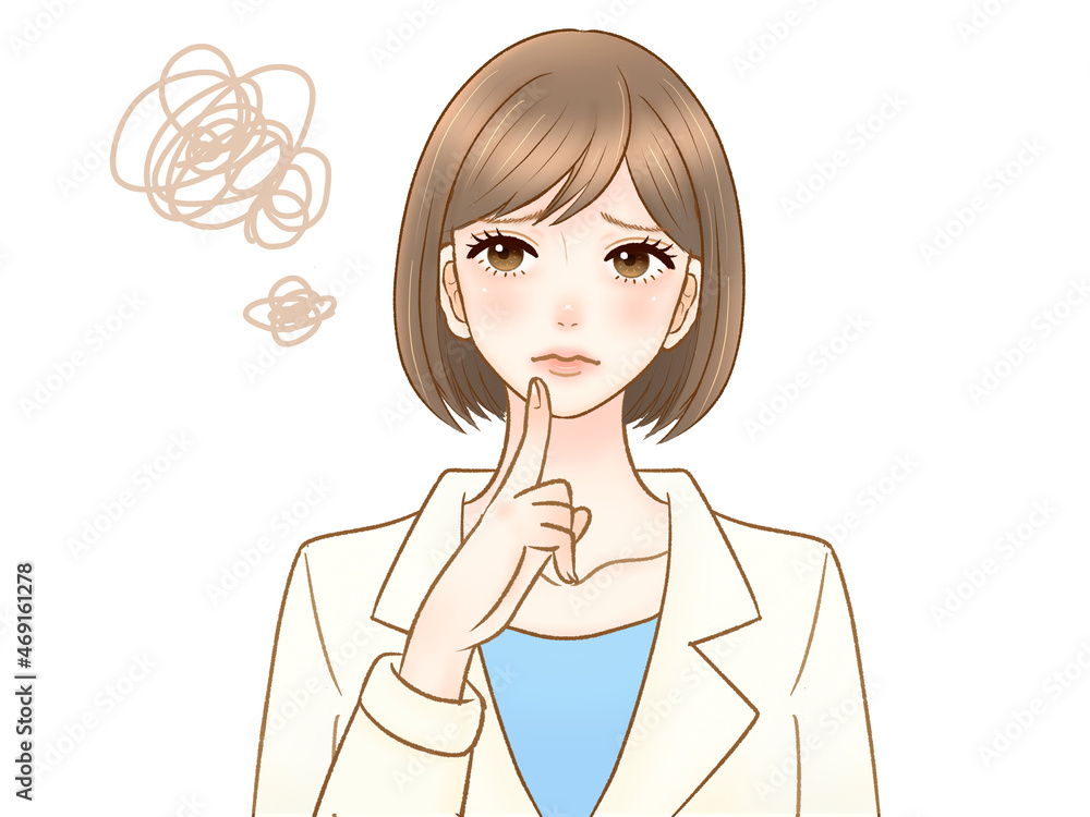 悩む大人の女性医師のイラスト素材 Stock Illustration Adobe Stock