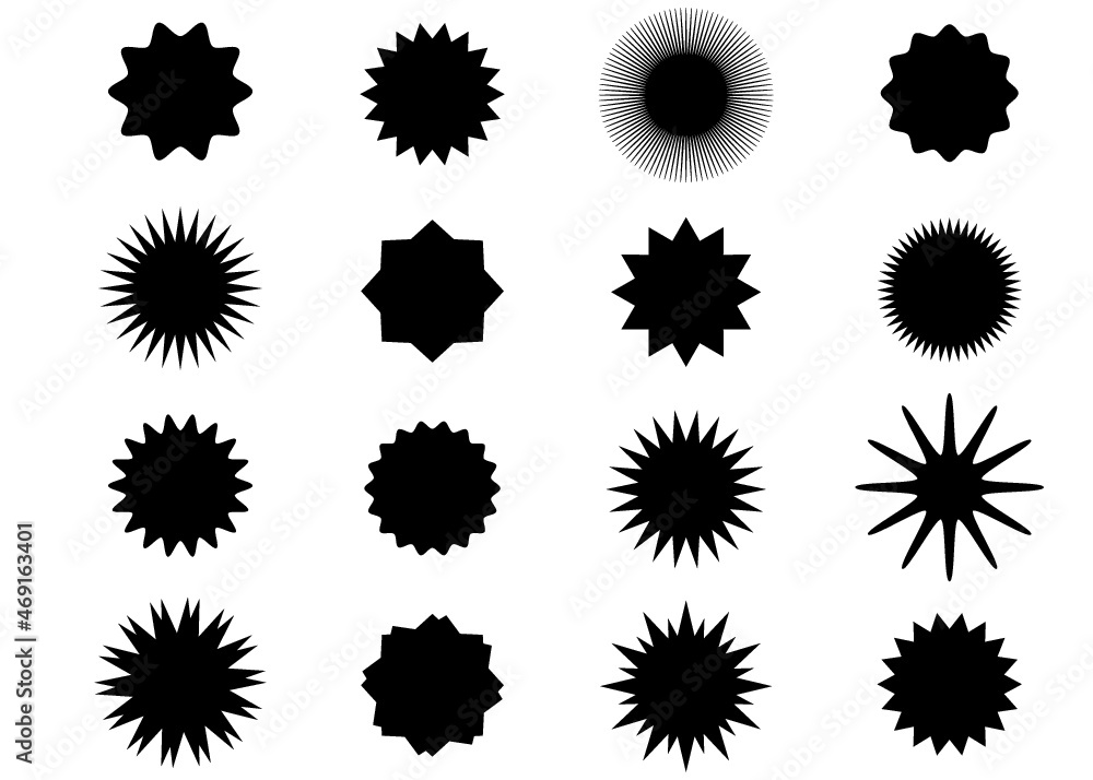 Fototapeta premium Abstract Sunburst vector badges set, isolated 