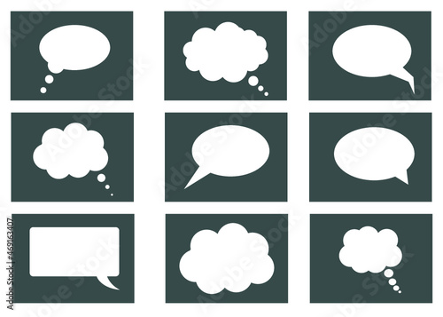 Dialog box icon, chat cartoon bubbles