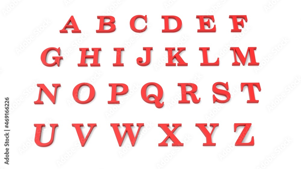 3d illustration red alphabet on white isolated background. Stock image. 3d illustration red alphabet on white isolated background. Stock image.