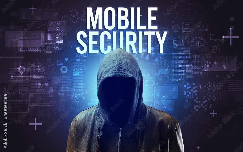 Faceless man with online security concept Faceless man with online security concept