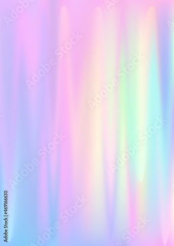 Hologram gradient background. Iridescent holo texture. Pearlescent unicorn vector backdrop.