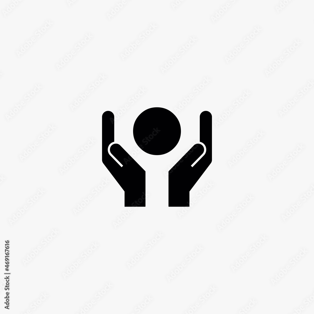 circle between hands icon. circle between hands vector icon on white background circle between hands icon. circle between hands vector icon on white background