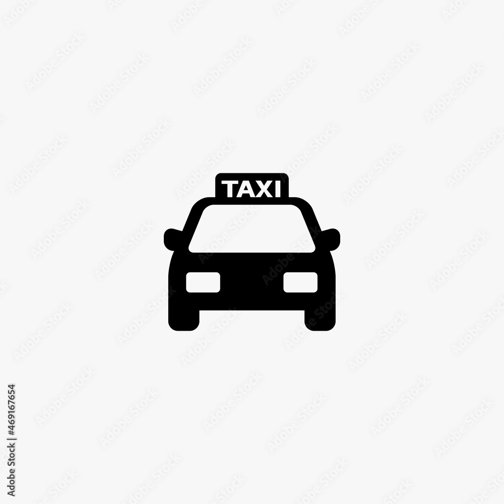 frontal taxi cab icon. frontal taxi cab vector icon on white background frontal taxi cab icon. frontal taxi cab vector icon on white background