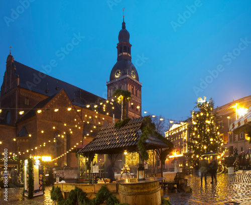 Christmas decoration of Cathedral (Dome) square in Riga. Latvia
