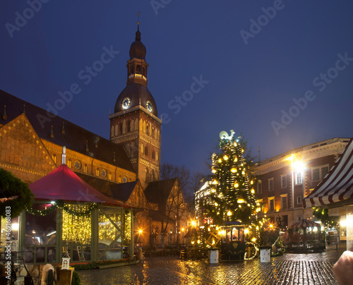 Christmas decoration of Cathedral (Dome) square in Riga. Latvia