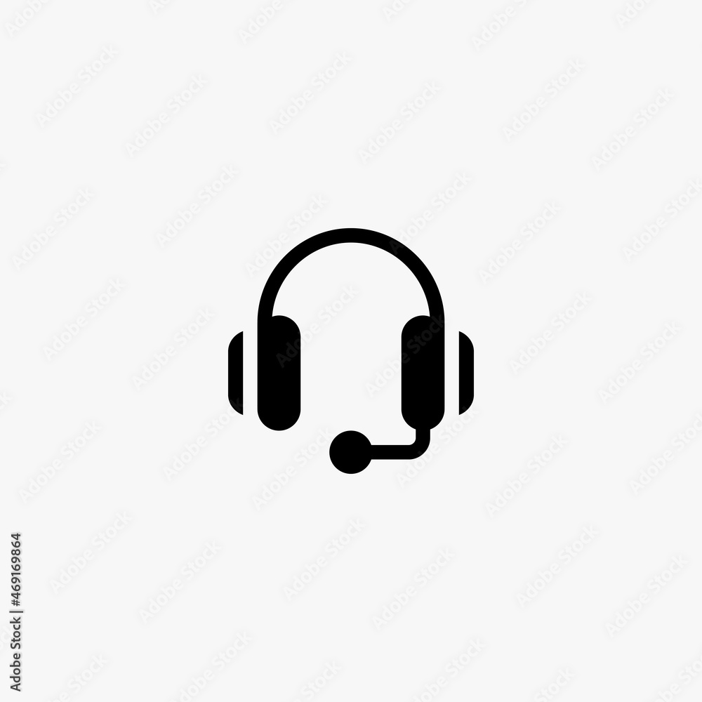 headset icon. headset vector icon on white background headset icon. headset vector icon on white background