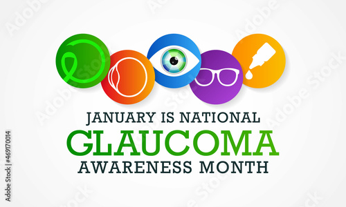 Glaucoma awareness month is observed every year in January, is a group of eye conditions that damage the optic nerve, the health of which is vital for good vision. Vector illustration