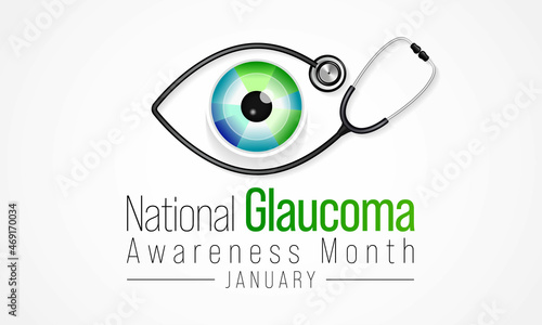 Glaucoma awareness month is observed every year in January, is a group of eye conditions that damage the optic nerve, the health of which is vital for good vision. Vector illustration