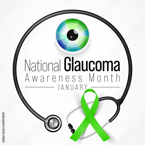 Glaucoma awareness month is observed every year in January, is a group of eye conditions that damage the optic nerve, the health of which is vital for good vision. Vector illustration