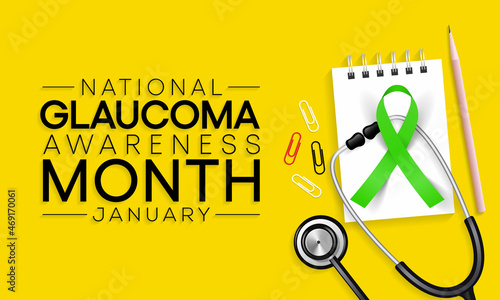 Glaucoma awareness month is observed every year in January, is a group of eye conditions that damage the optic nerve, the health of which is vital for good vision. Vector illustration