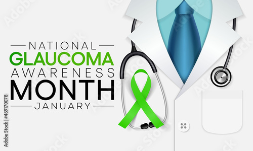 Glaucoma awareness month is observed every year in January, is a group of eye conditions that damage the optic nerve, the health of which is vital for good vision. Vector illustration