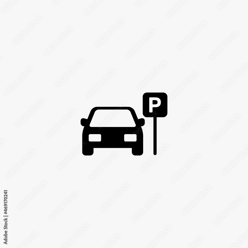 parked car icon. parked car vector icon on white background