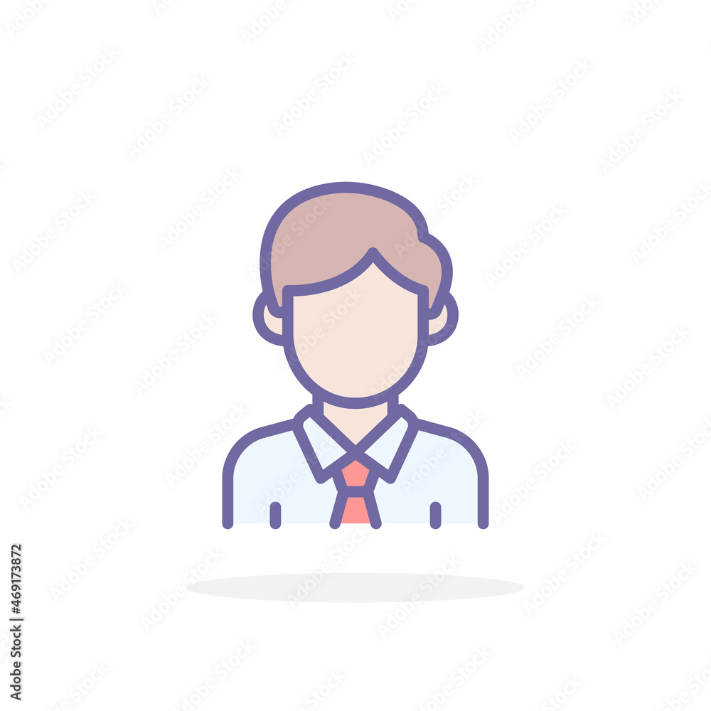 Businessman icon in filled outline style. Businessman icon in filled outline style.