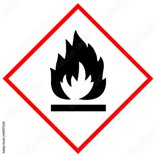 Symbol used for flammable substances warning sign