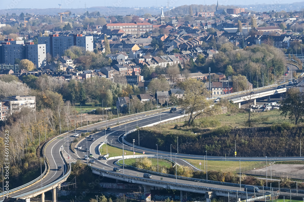 Belgique Wallonie Charleroi Pays Noir vue ville terril route ring périphérique mobilité environnement circulation 