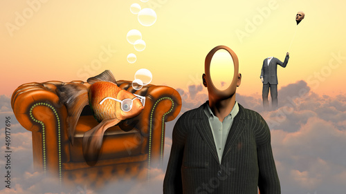 Foto Surreal Landscape. 3D Rendering