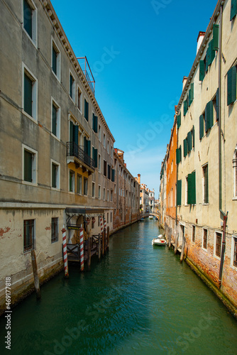 Canal view in the city of Venice on a sunny day