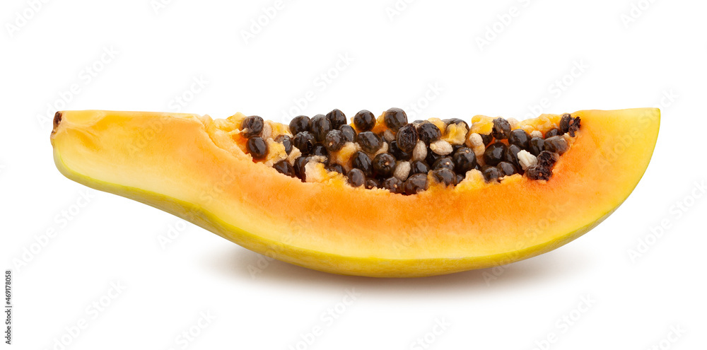 sliced papaya path isolated on white sliced papaya path isolated on white