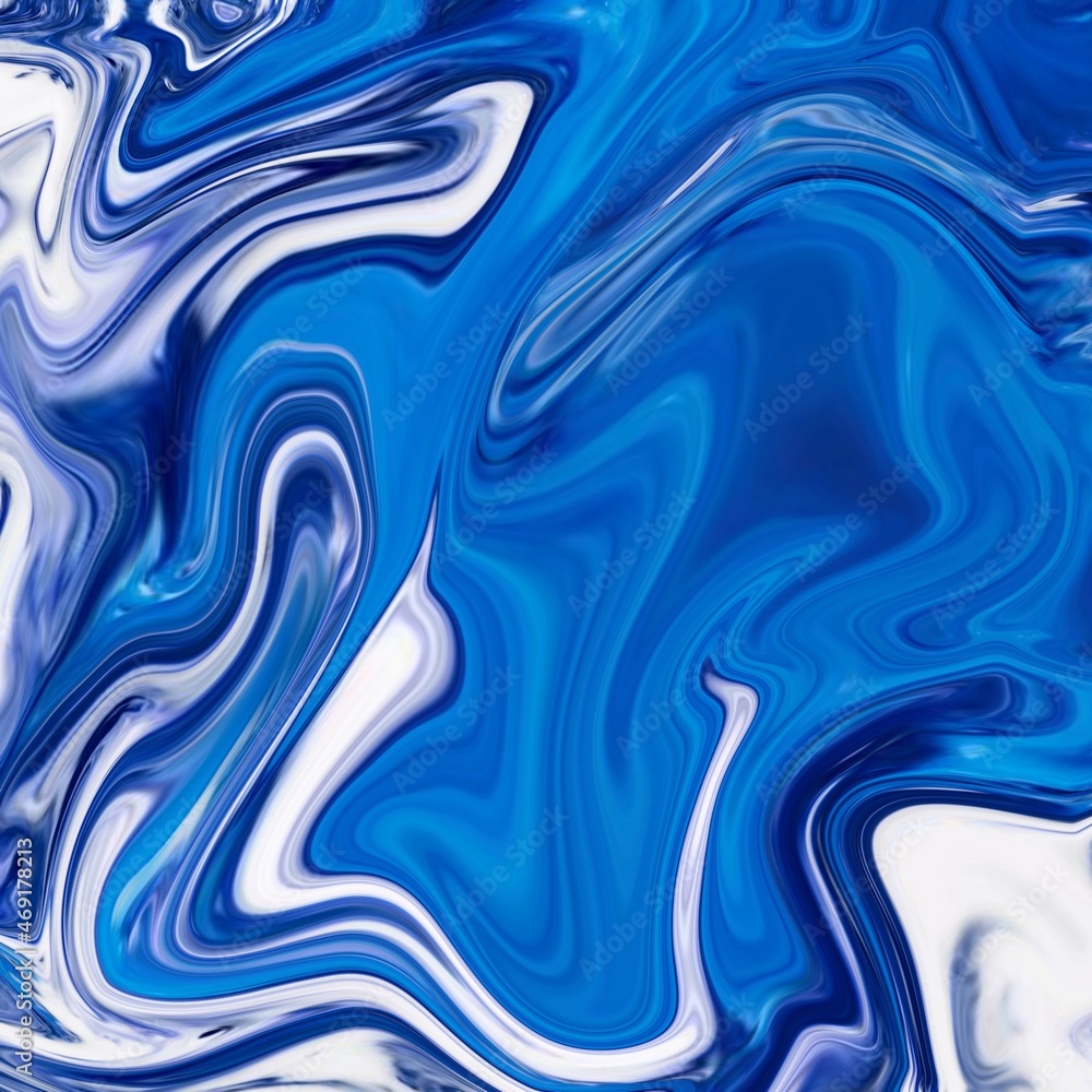 Obraz premium Liquid green paints on wet paper. Beautiful grunge texture for card, poster, invitation. Unusual abstract. Horizontal image. Marble background. Abstract Fluid Acrylic Painting. Blue Background.