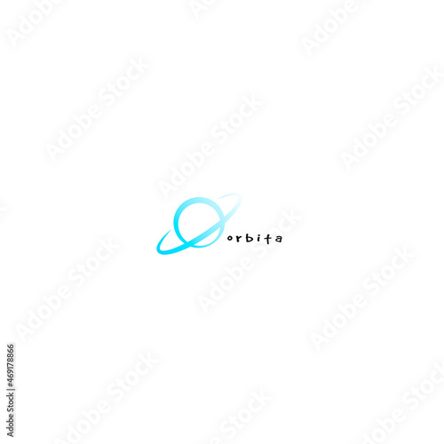 vector logo of space planet with orbit inscription