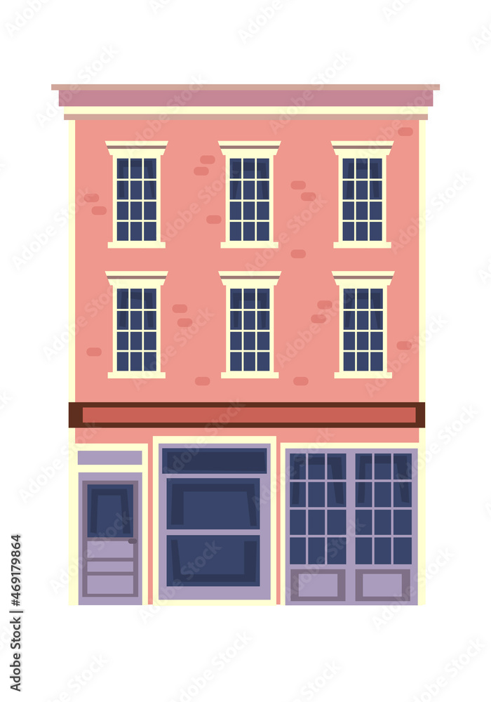 Large european brick light pink apartment house Large european brick light pink apartment house