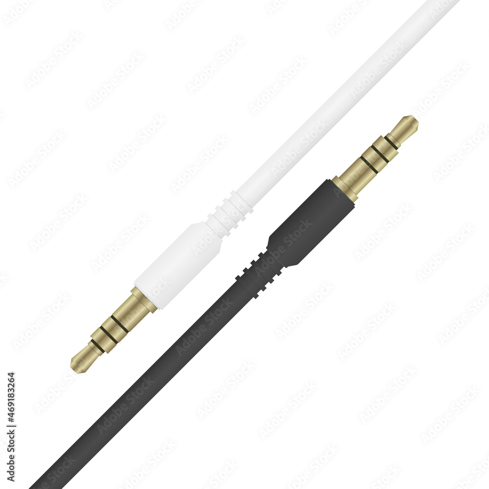 AUX Jack 3.5 Cable Wire vector illustration