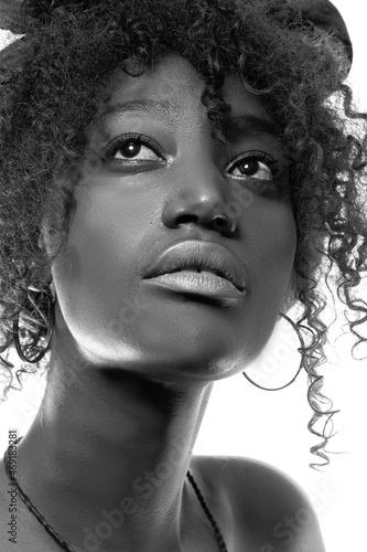 Proud black woman portrait. African american woman face.