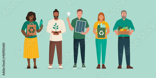 People supporting sustainability and eco-friendly solutions