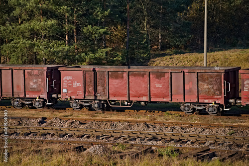 Pociąg towarowy . Wagony . Cargo train . Wagons. 