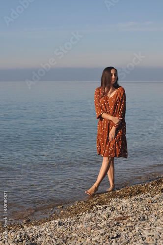 woman walking on the beach