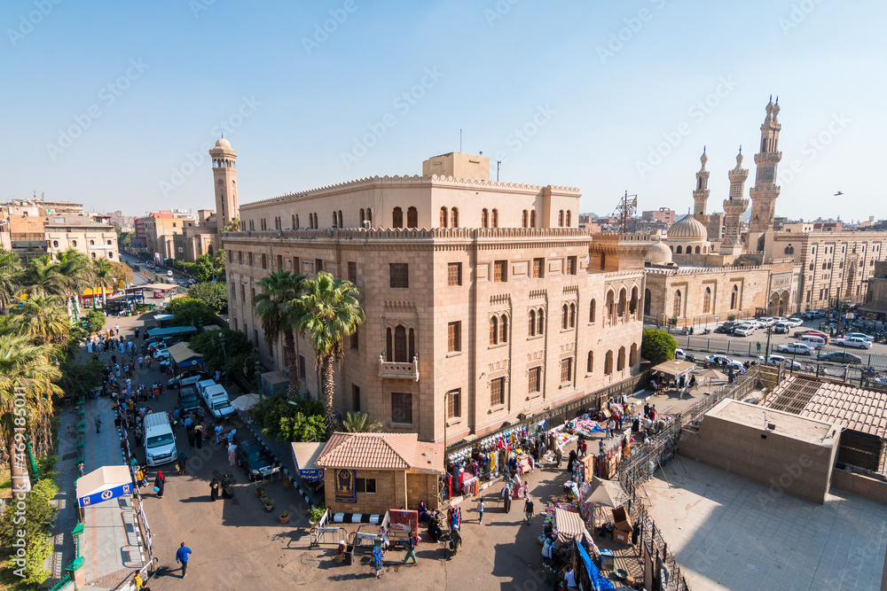 panoramic views of cairo downtown - obrazy, fototapety, plakaty 