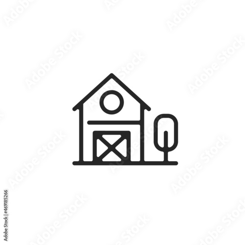 Vector barn icon. Premium quality graphic design element. Modern sign, linear pictogram, outline symbol, simple thin line icon