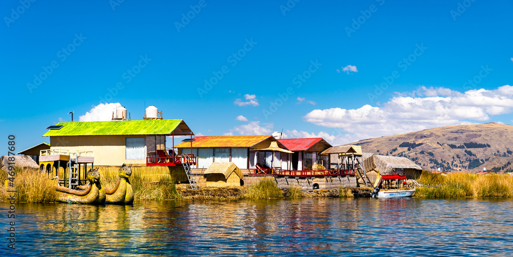 Uros Floating Islands on Lake Titicaca in the Peruvian Andes