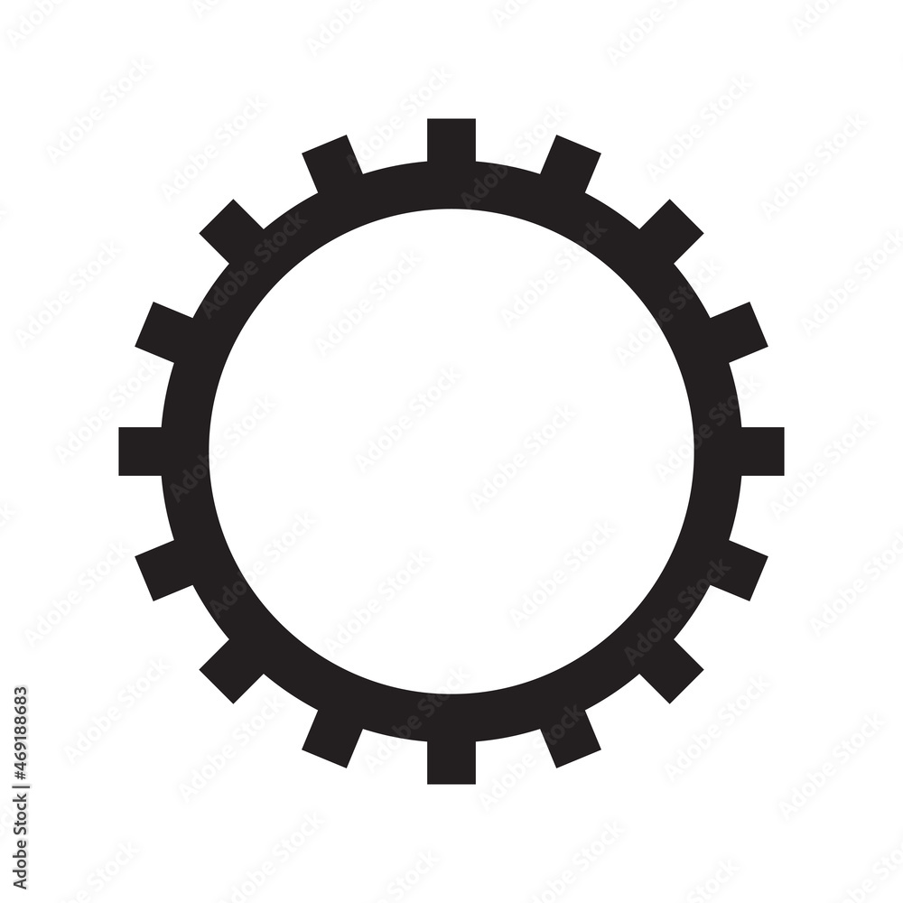 Gear or parts icon in simple style on white background isolated Gear or parts icon in simple style on white background isolated
