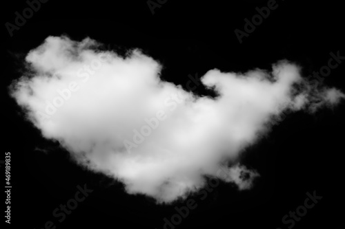 white cloud on black background.