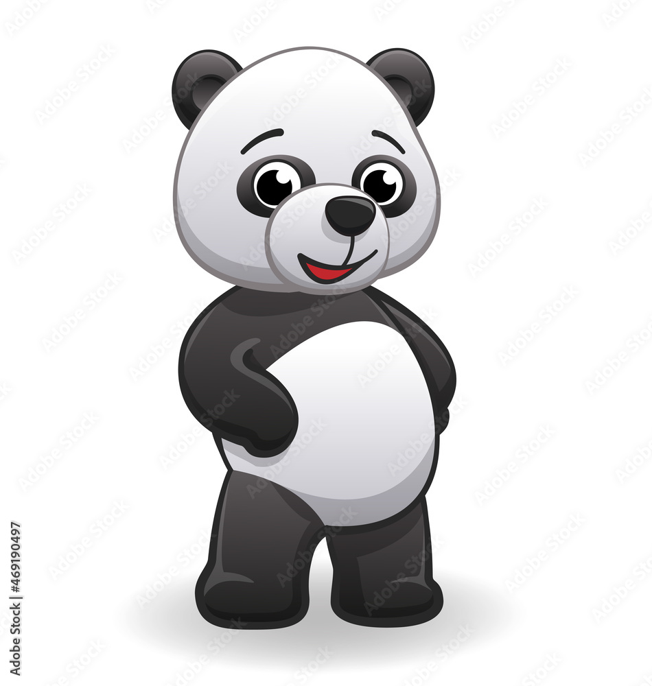 happy cartoon panda standing happy cartoon panda standing
