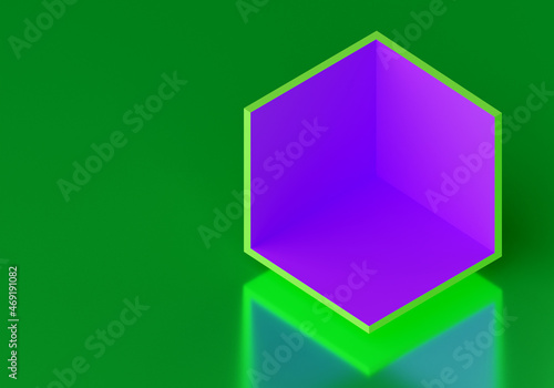 Square podium stand. Geomet...
