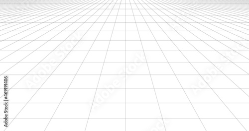 Perspective 3D grid. Stock vector illustration isolated on white background