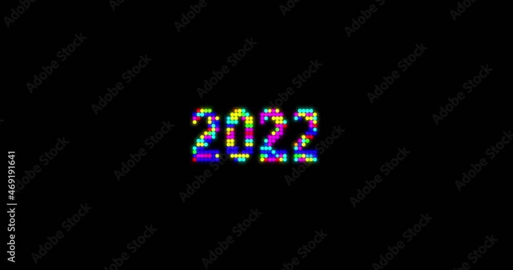 2022 New Year holiday animation. New year 4K resolution animation with glitch effect 2022 New Year holiday animation. New year 4K resolution animation with glitch effect