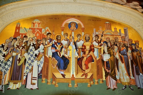 Canvas Print Interior of the Temple and Icon of Saint Sava in Belgrade, Serbia