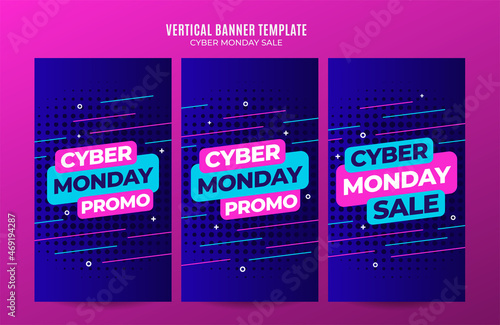 cyber monday vertical banner design template Premium Vector for social media post, web banner and flyer
