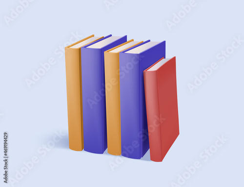 3D stack of books isolated on background, 3D vector free to edit. Stacks of books for reading, pile of textbooks.